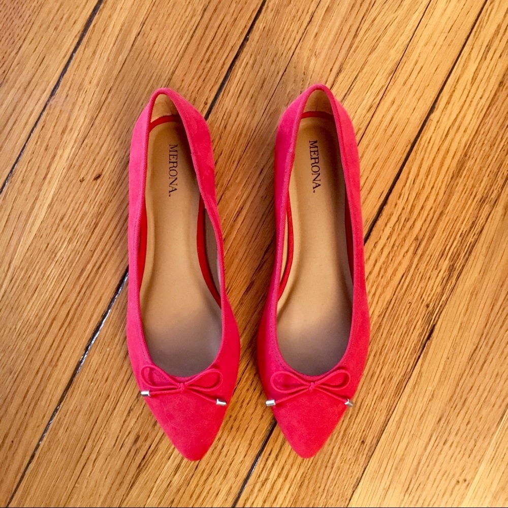 Red Pointed Toe Flats